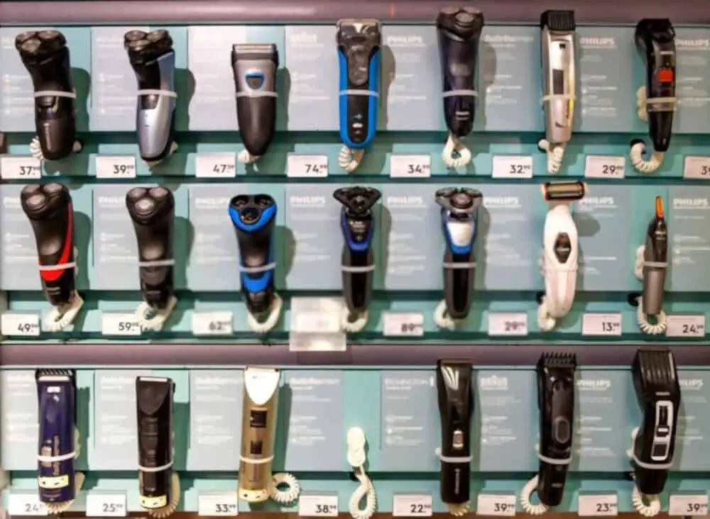Large collection of electric shavers