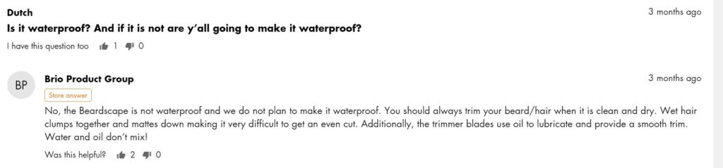 Official Brio website not waterproof